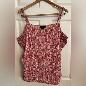 Lane Bryant Adjustable Tank Top in red & white. 22/24